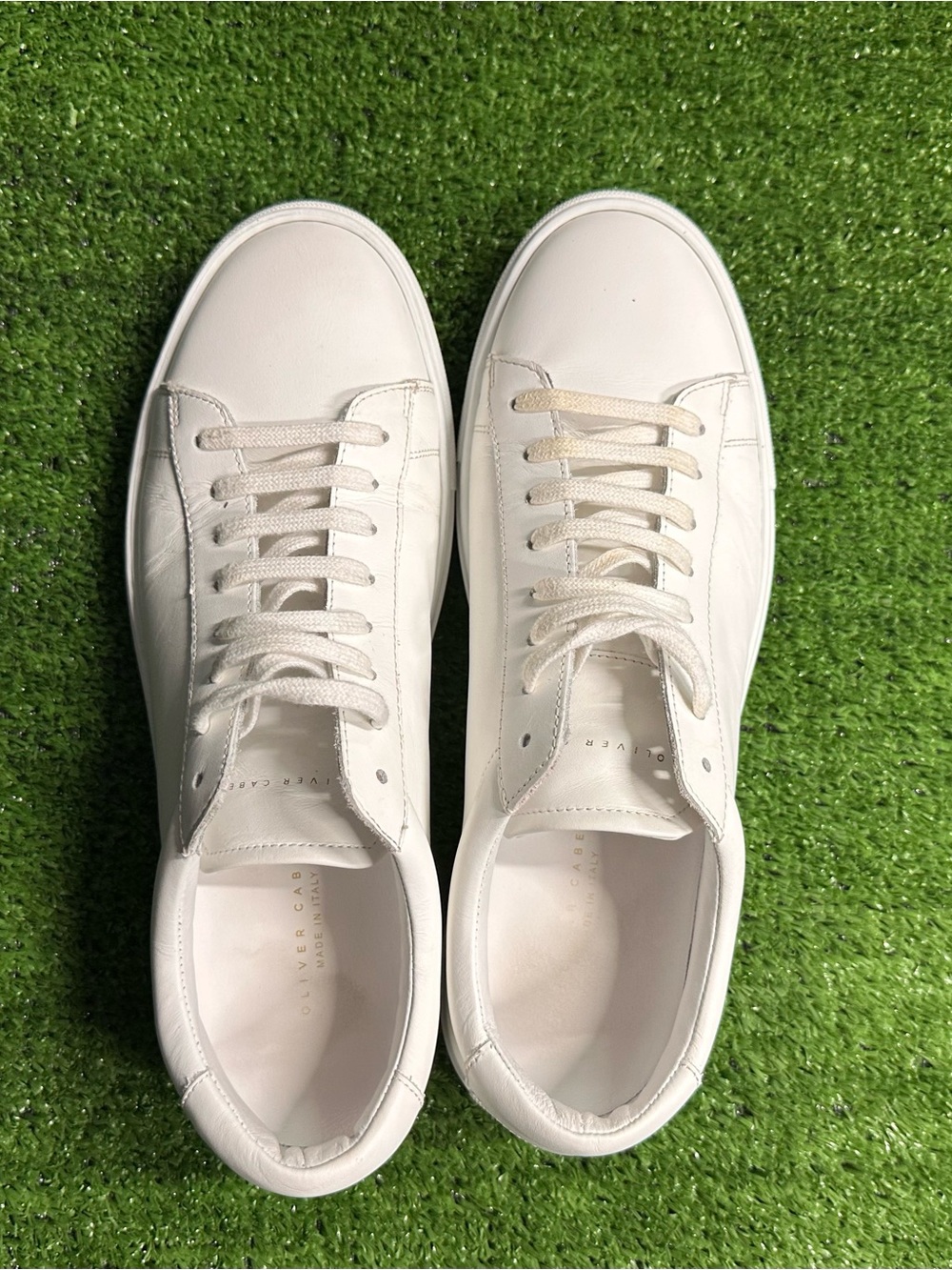 Oliver Cabell White Low-Top Leather Sneakers - Picture 6 of 13